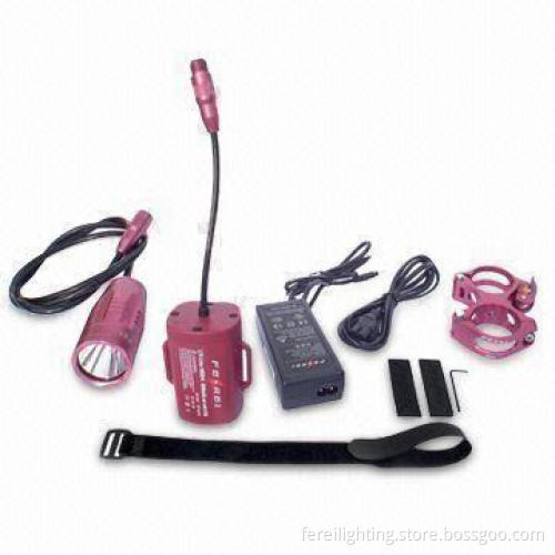Bicycle Light with Cree XP-G R5 LED, Rechargeable Battery Pack and 9 hours Runtime